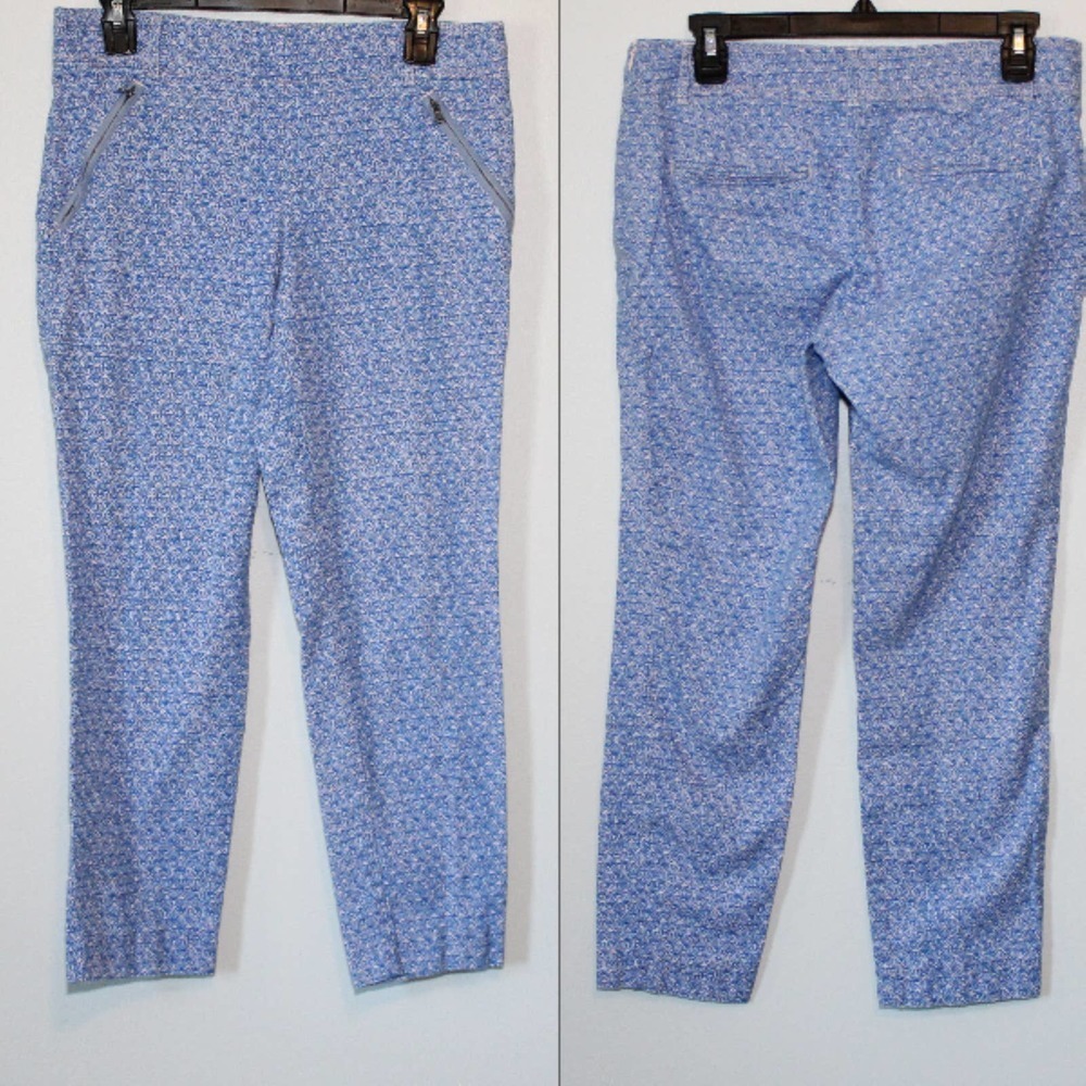 ✨2/$20 Cartonnier Sea Shell Print Charlie Trouser Pants Blue White 6 H14473 - Picture 15 of 16
